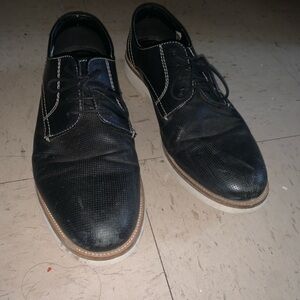 Crown Vintage Black Textured Oxfords